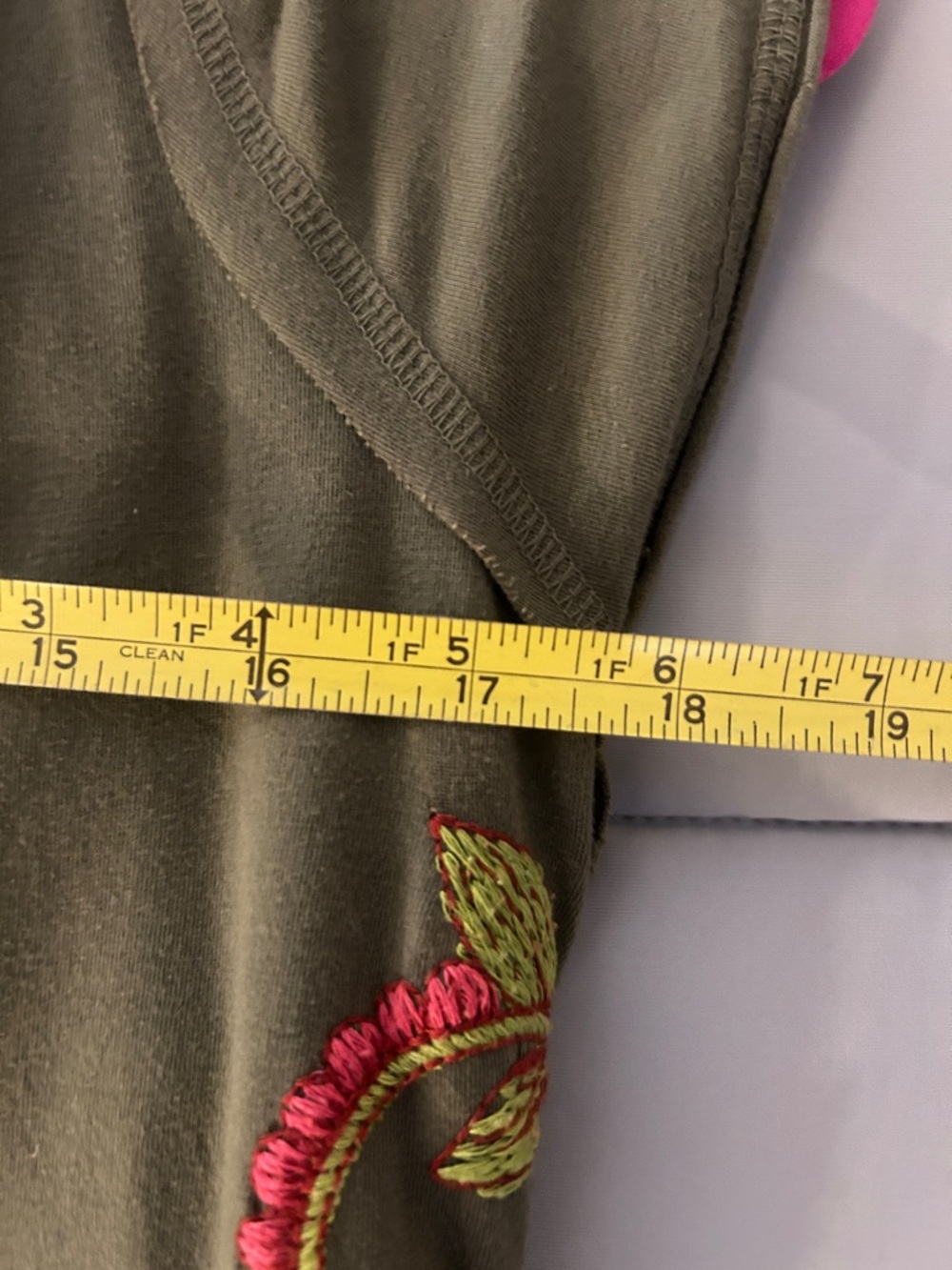 Johnny Was Green Hoodie with Multicolor Floral Embroidery - Picture 5 of 6